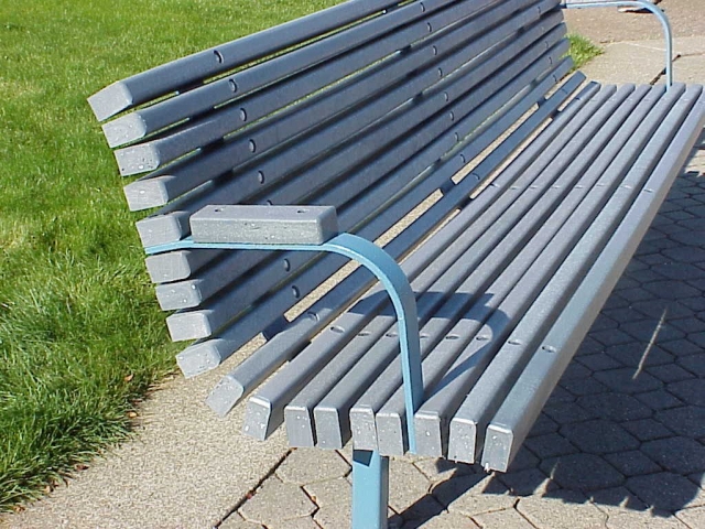Park bench made from MAXiTUF recycled plastic lumber