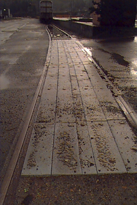 Railroad crossing built with MAXiTUF plastic lumber